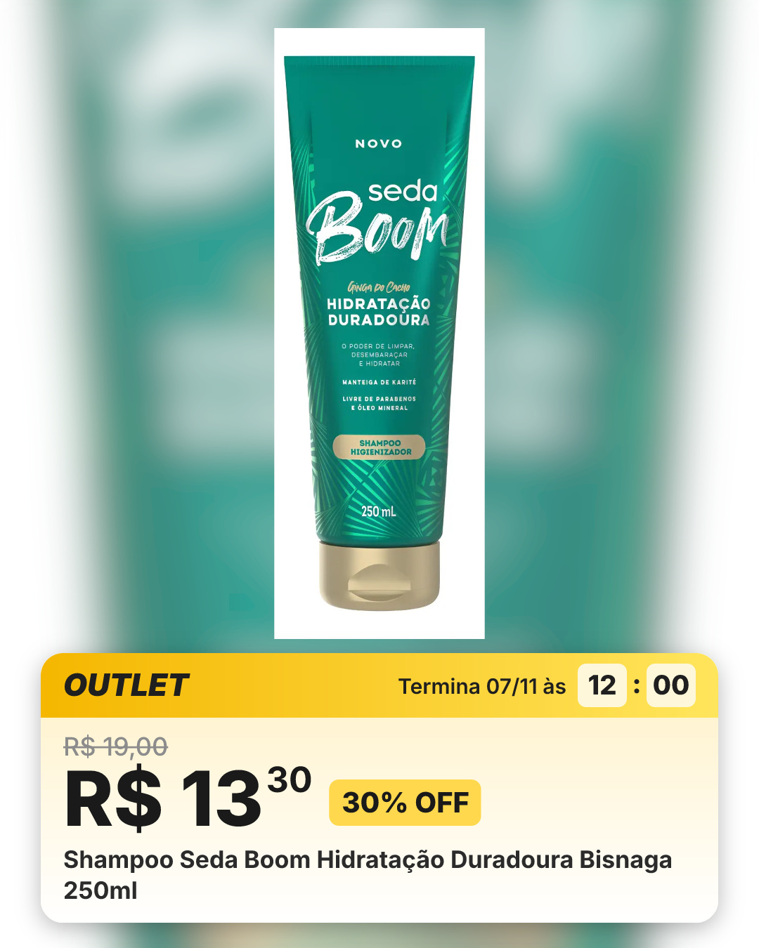 Shampoo Seda Boom Hidratação Duradoura Bisnaga 250ml