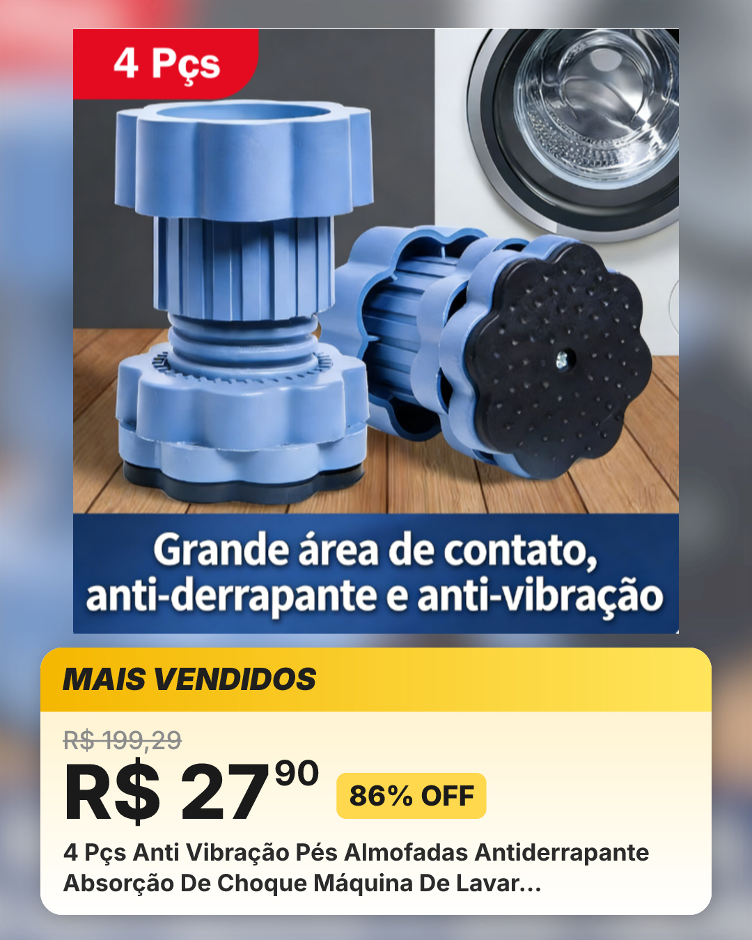 4 Pçs Anti Vibração Pés Almofadas Antiderrapante Absorção De Choque Máquina De Lavar Aumentando Almofada Esteira