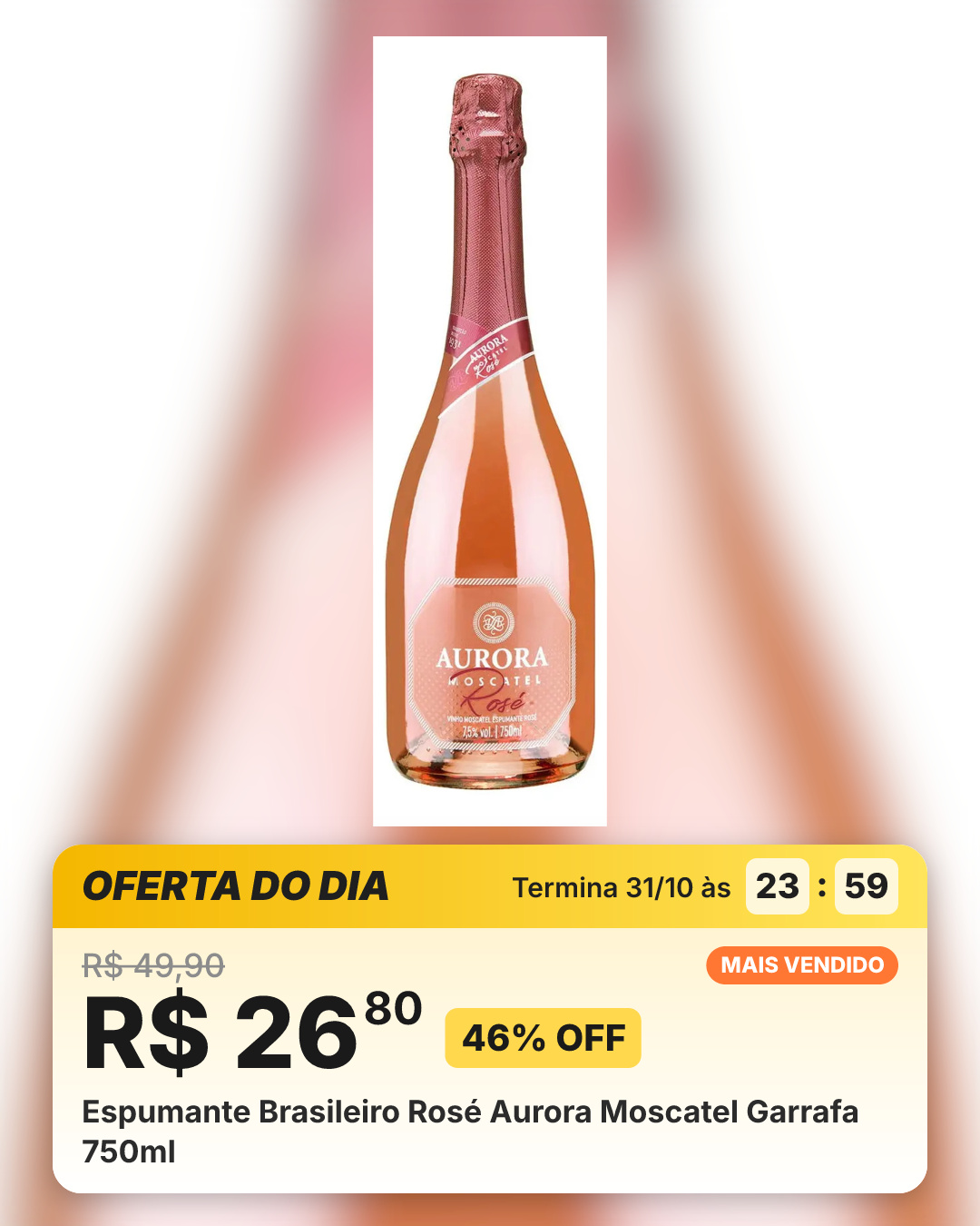 Espumante Brasileiro Rosé Aurora Moscatel Garrafa 750ml