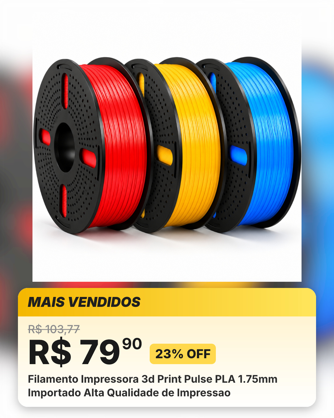 Filamento Impressora 3d Print Pulse PLA 1.75mm Importado Alta Qualidade de Impressao