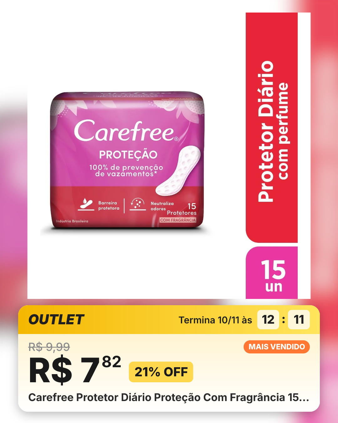 Carefree Protetor Diário Proteção Com Fragrância 15…