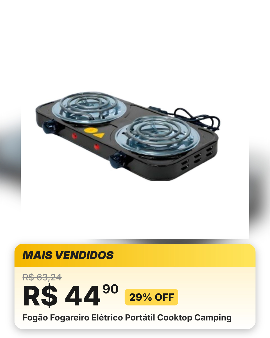 Fogão Fogareiro Elétrico Portátil Cooktop Camping