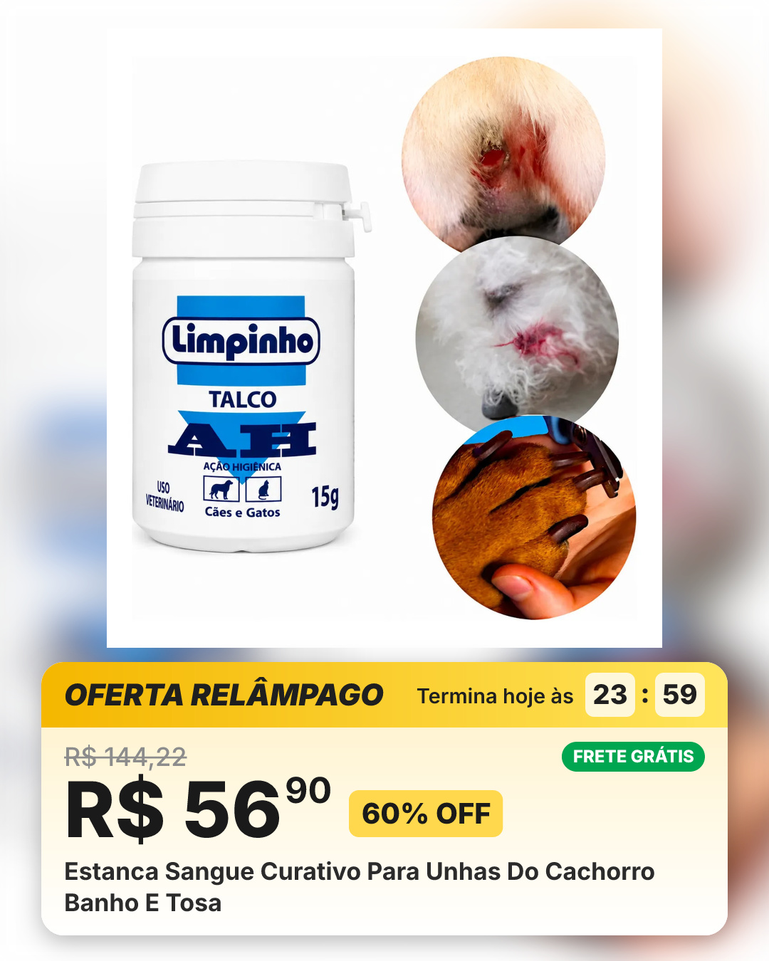 Estanca Sangue Curativo Para Unhas Do Cachorro Banho E Tosa
