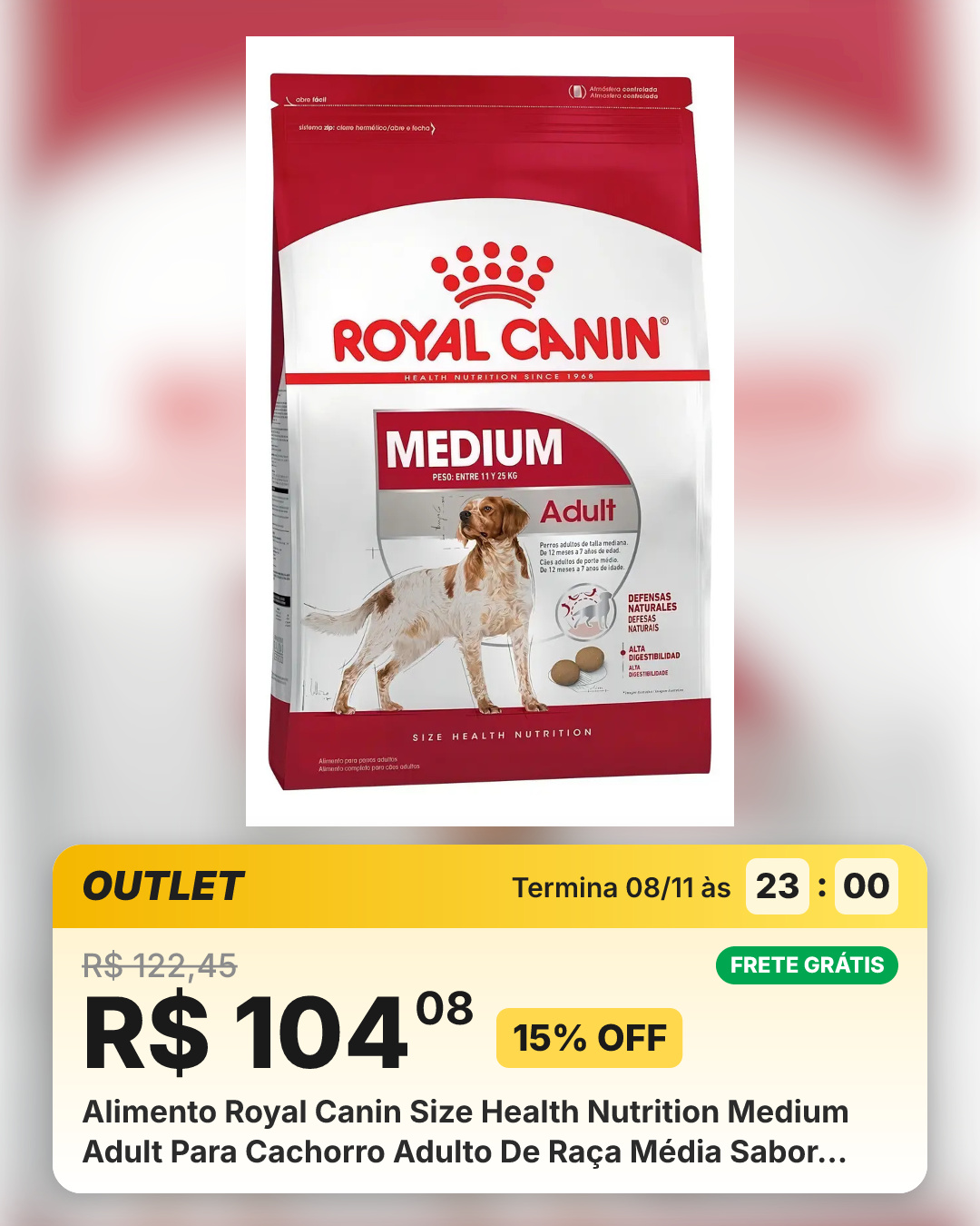 Alimento Royal Canin Size Health Nutrition Medium Adult Para Cachorro Adulto De Raça Média Sabor Mix Em Sacola De 2.50kg