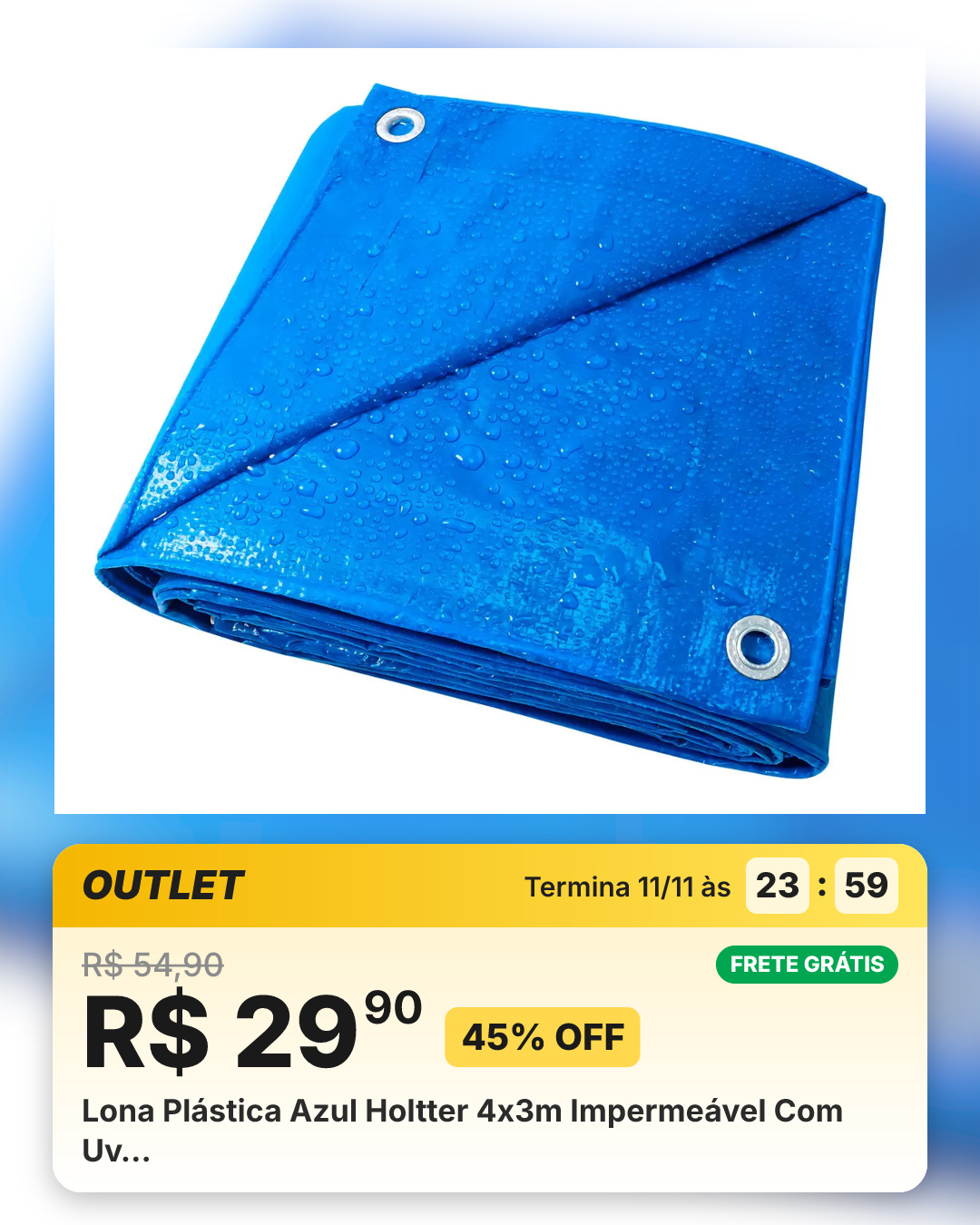 Lona Plástica Azul Holtter 4x3m Impermeável Com Uv…