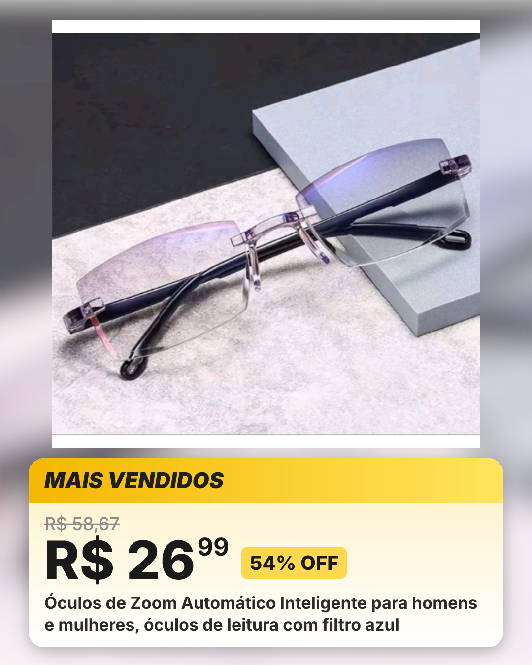 Óculos de Zoom Automático Inteligente para homens e mulheres, óculos de leitura com filtro azul