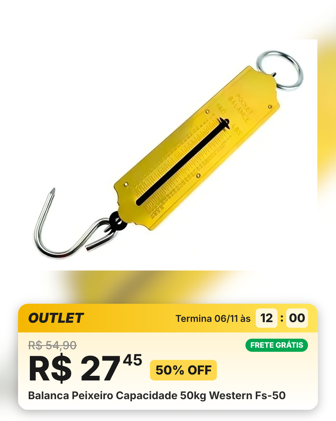 Balanca Peixeiro Capacidade 50kg Western Fs-50