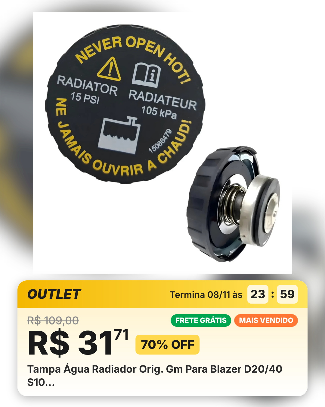 Tampa Água Radiador Orig. Gm Para Blazer D20/40 S10…