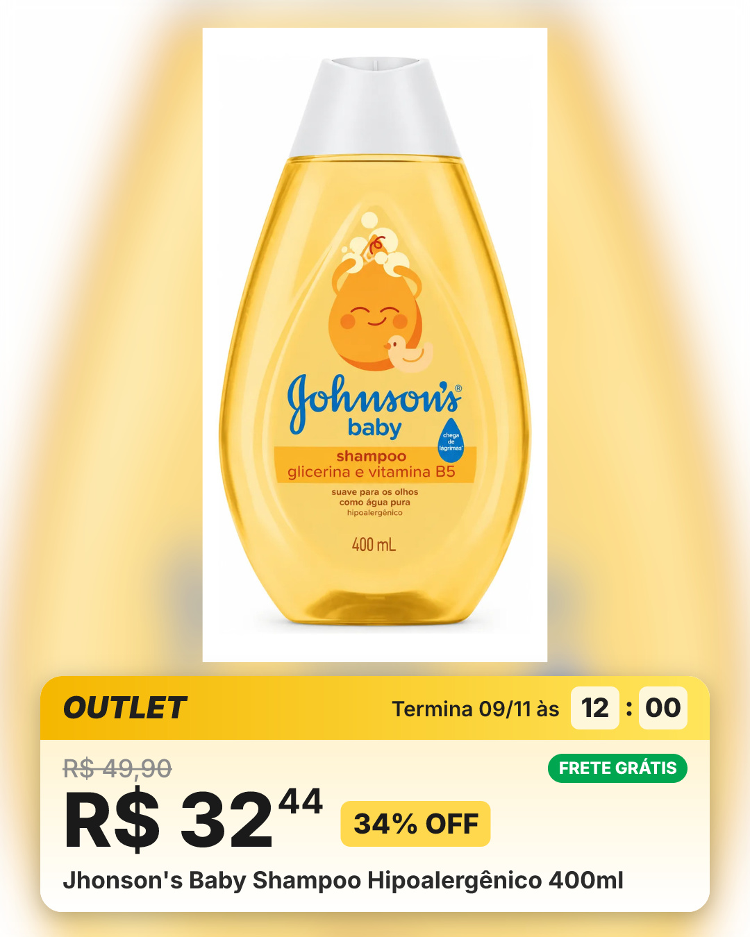 Jhonson's Baby Shampoo Hipoalergênico 400ml