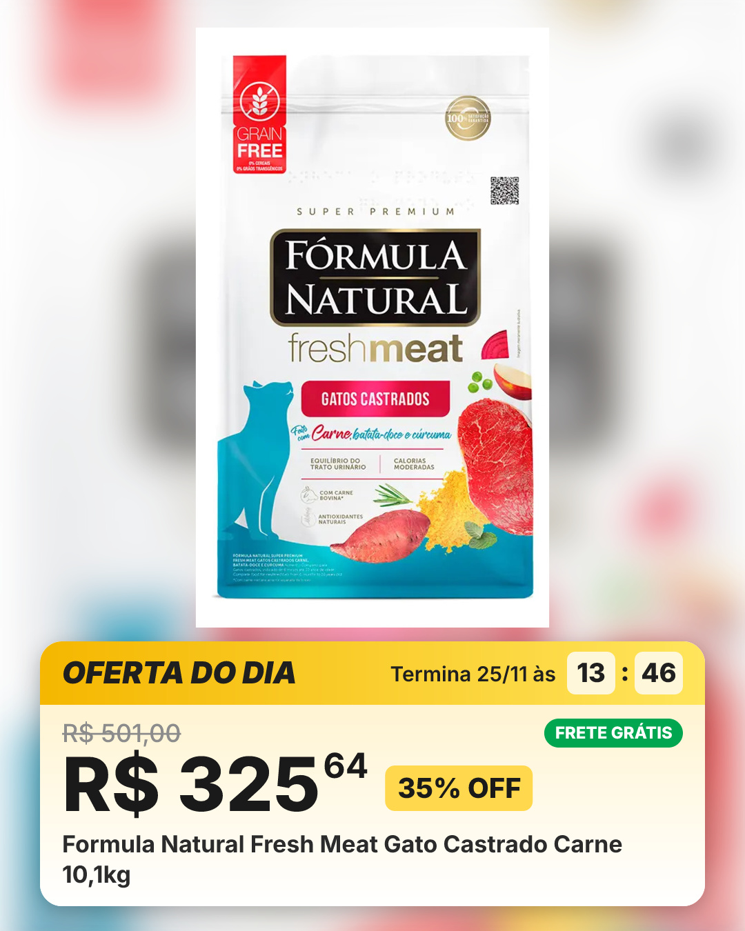 Formula Natural Fresh Meat Gato Castrado Carne 10,1kg