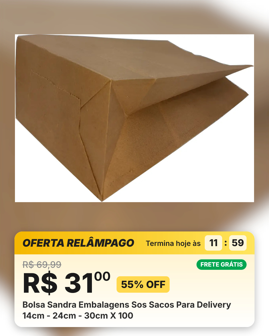 Bolsa Sandra Embalagens Sos Sacos Para Delivery 14cm - 24cm - 30cm X 100