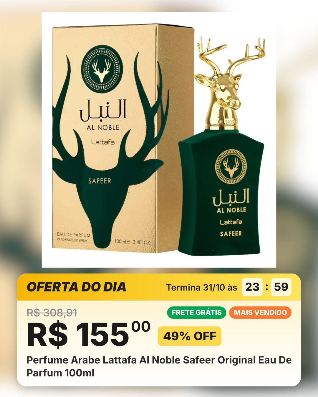 Perfume Arabe Lattafa Al Noble Safeer Original Eau De Parfum 100ml
