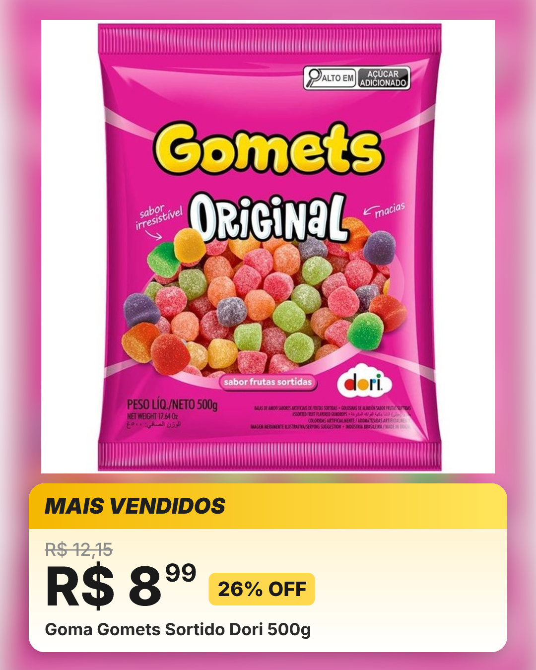 Goma Gomets Sortido Dori 500g