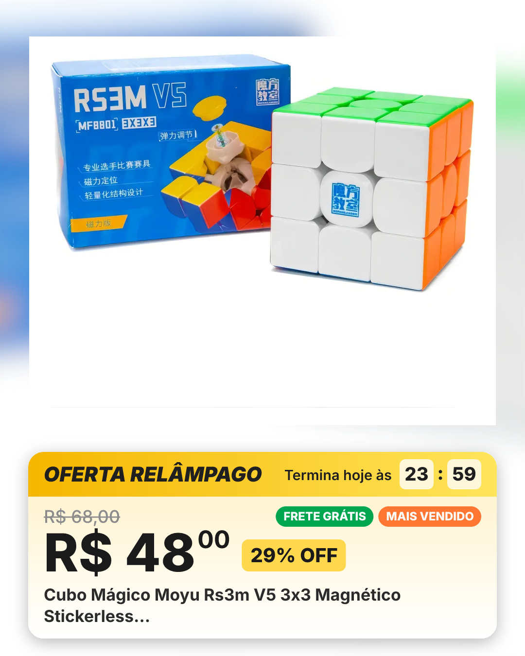 Cubo Mágico Moyu Rs3m V5 3x3 Magnético Stickerless…
