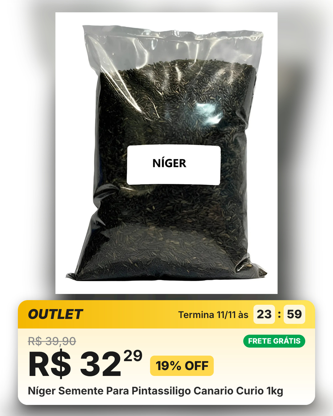 Níger Semente Para Pintassiligo Canario Curio 1kg