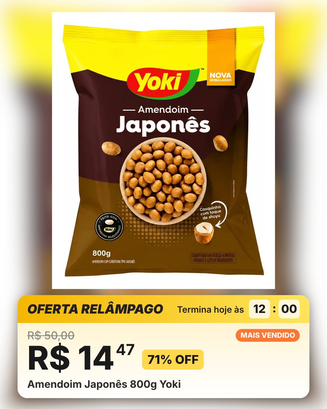 Amendoim Japonês 800g Yoki