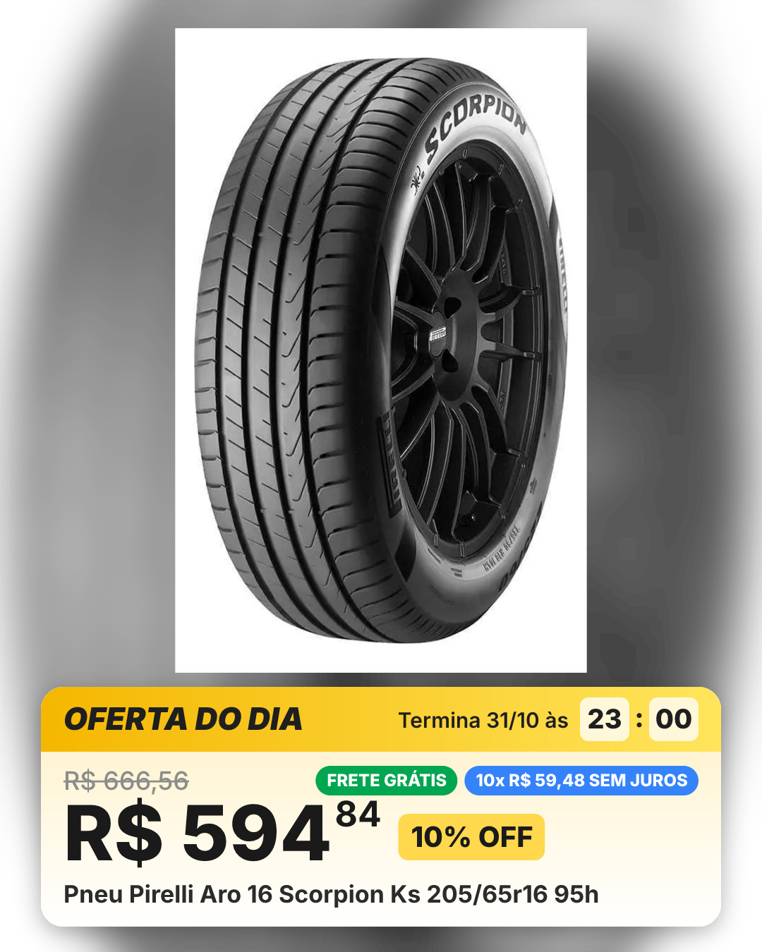 Pneu Pirelli Aro 16 Scorpion Ks 205/65r16 95h