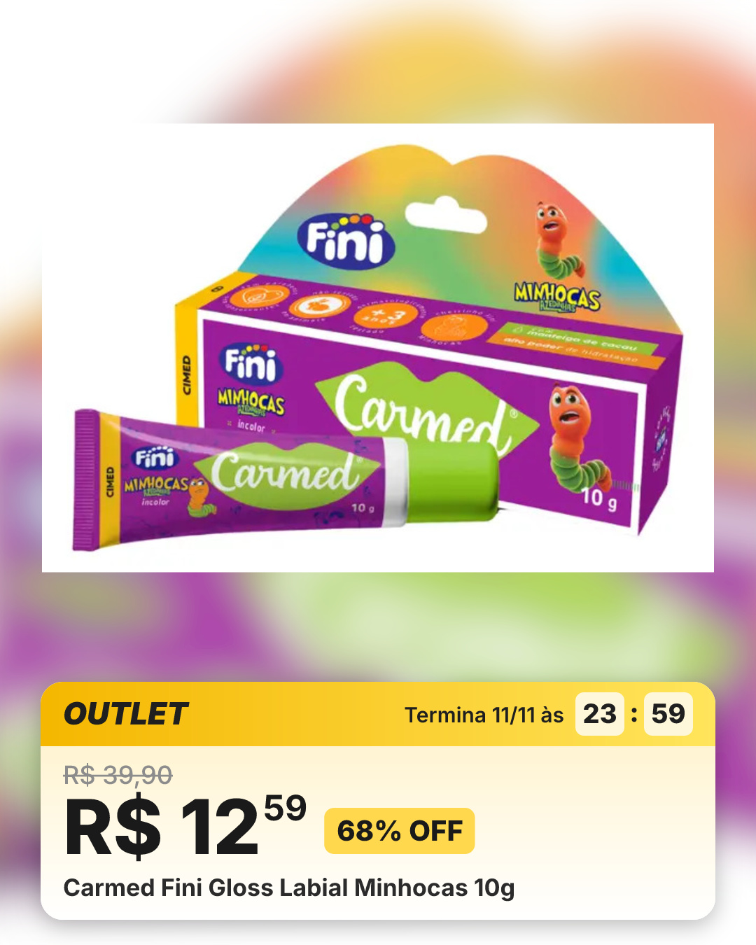 Carmed Fini Gloss Labial Minhocas 10g