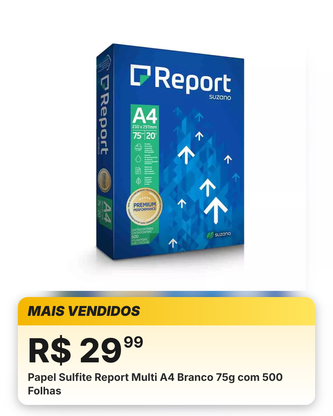Papel Sulfite Report Multi A4 Branco 75g com 500 Folhas