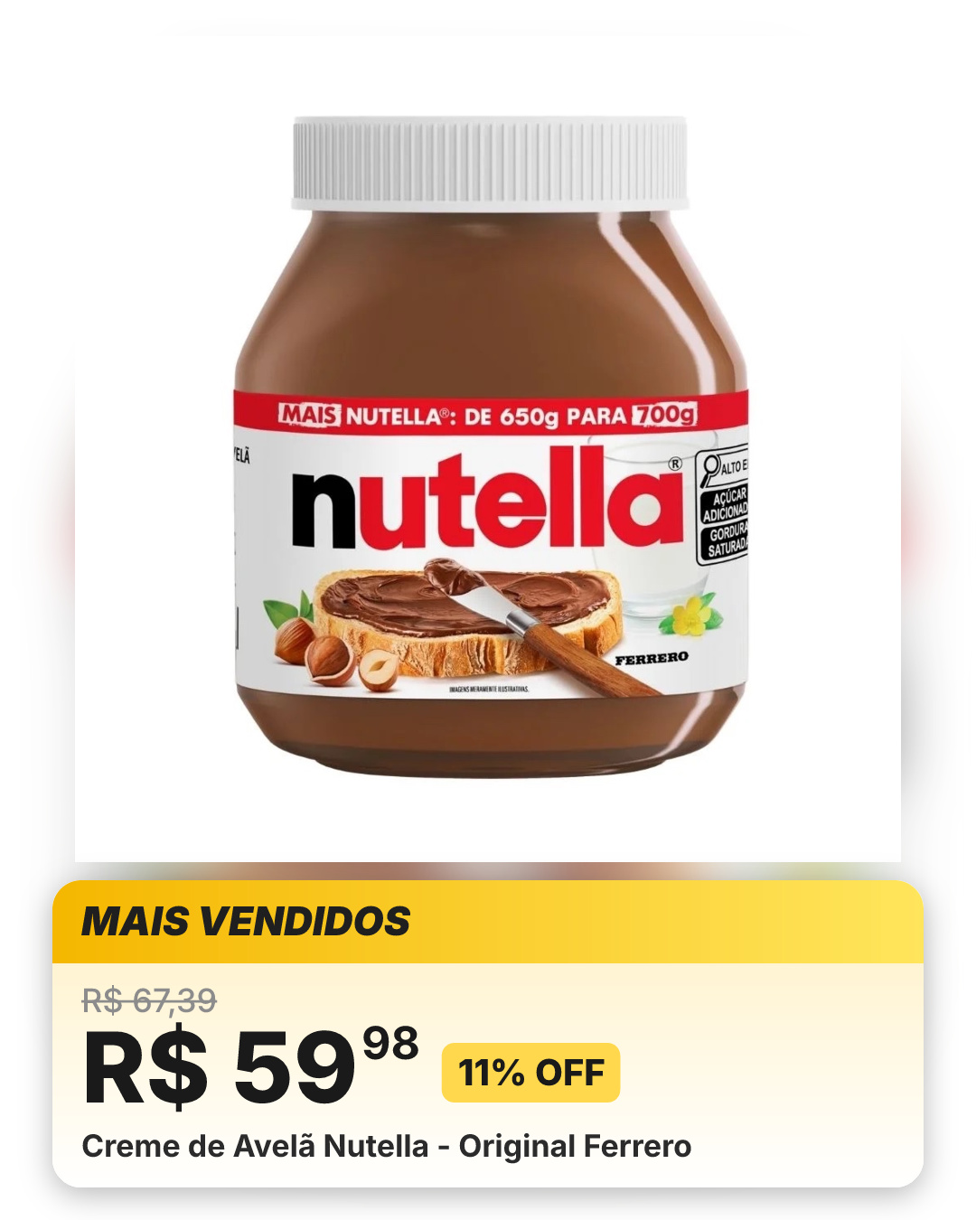 Creme de Avelã Nutella - Original Ferrero