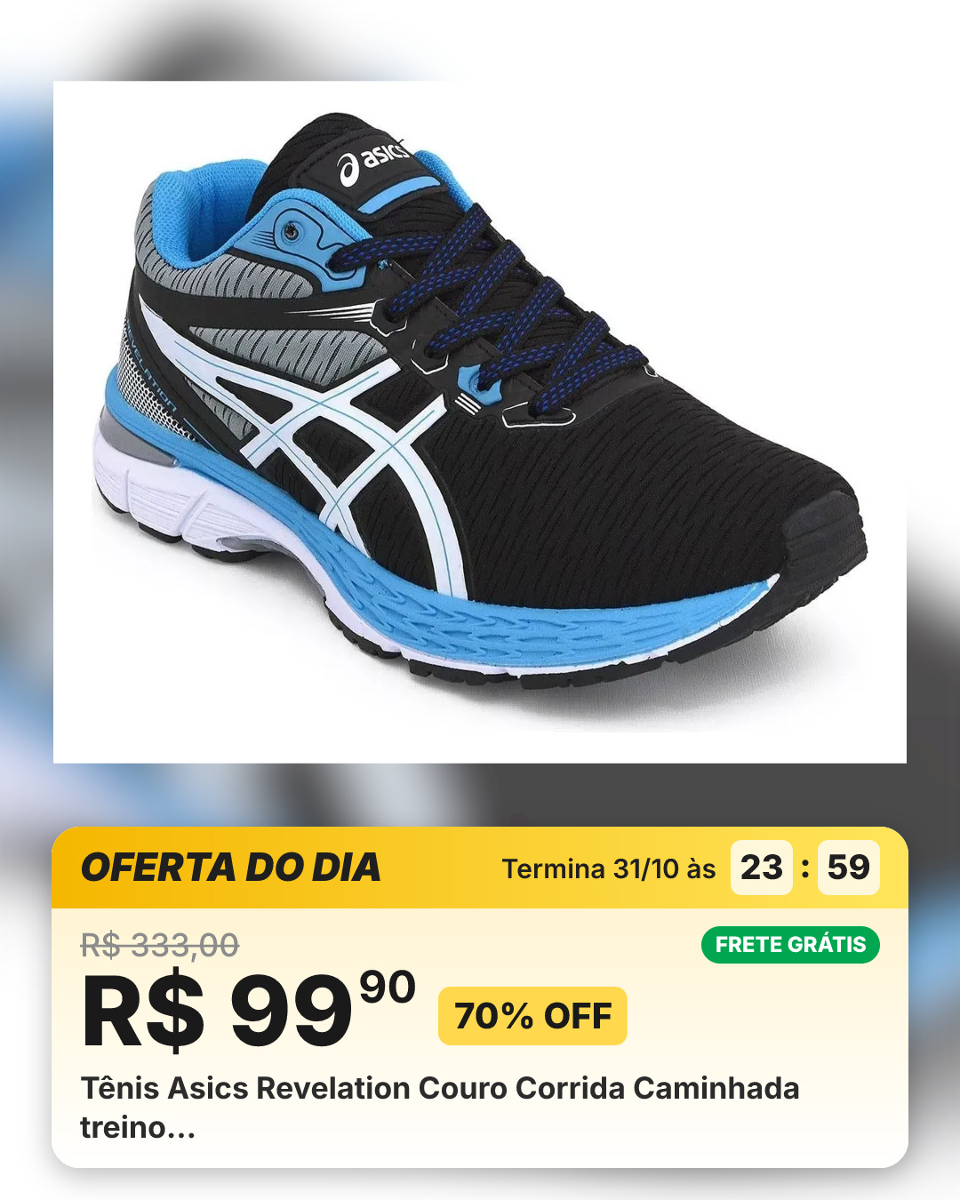 Tênis Asics Revelation Couro Corrida Caminhada treino…
