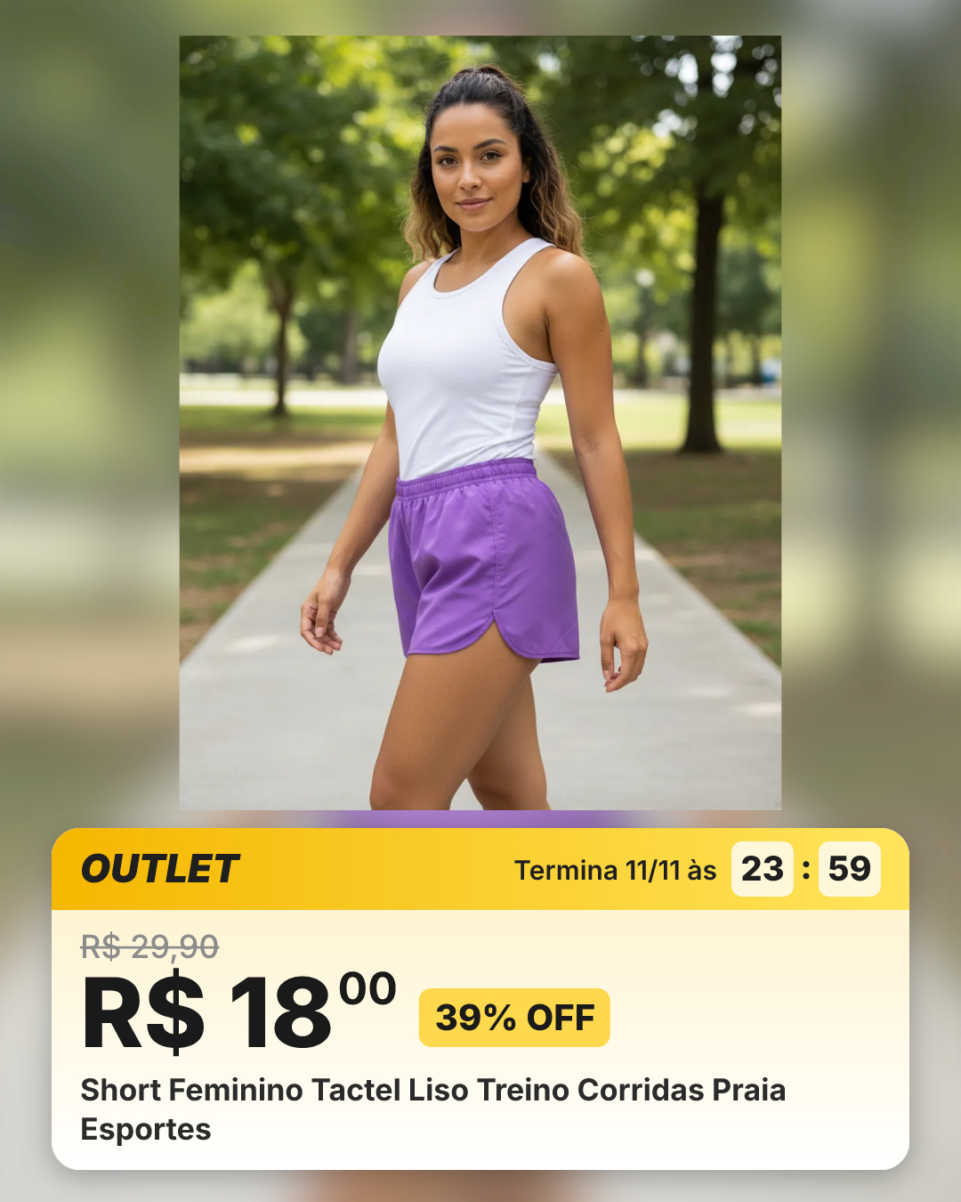 Short Feminino Tactel Liso Treino Corridas Praia Esportes