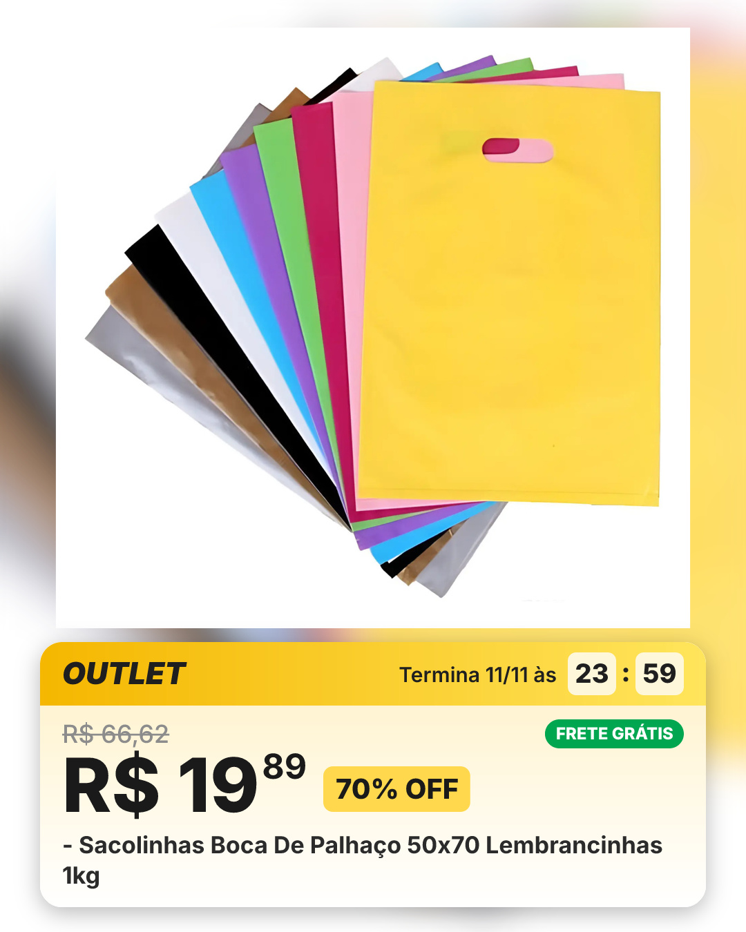 - Sacolinhas Boca De Palhaço 50x70 Lembrancinhas 1kg