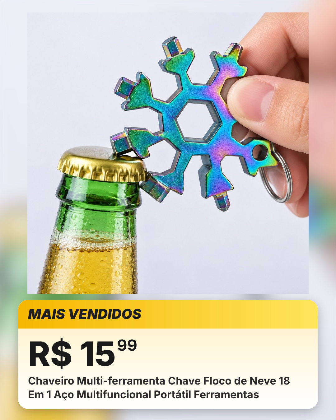 Chaveiro Multi-ferramenta Chave Floco de Neve 18 Em 1 Aço Multifuncional Portátil Ferramentas