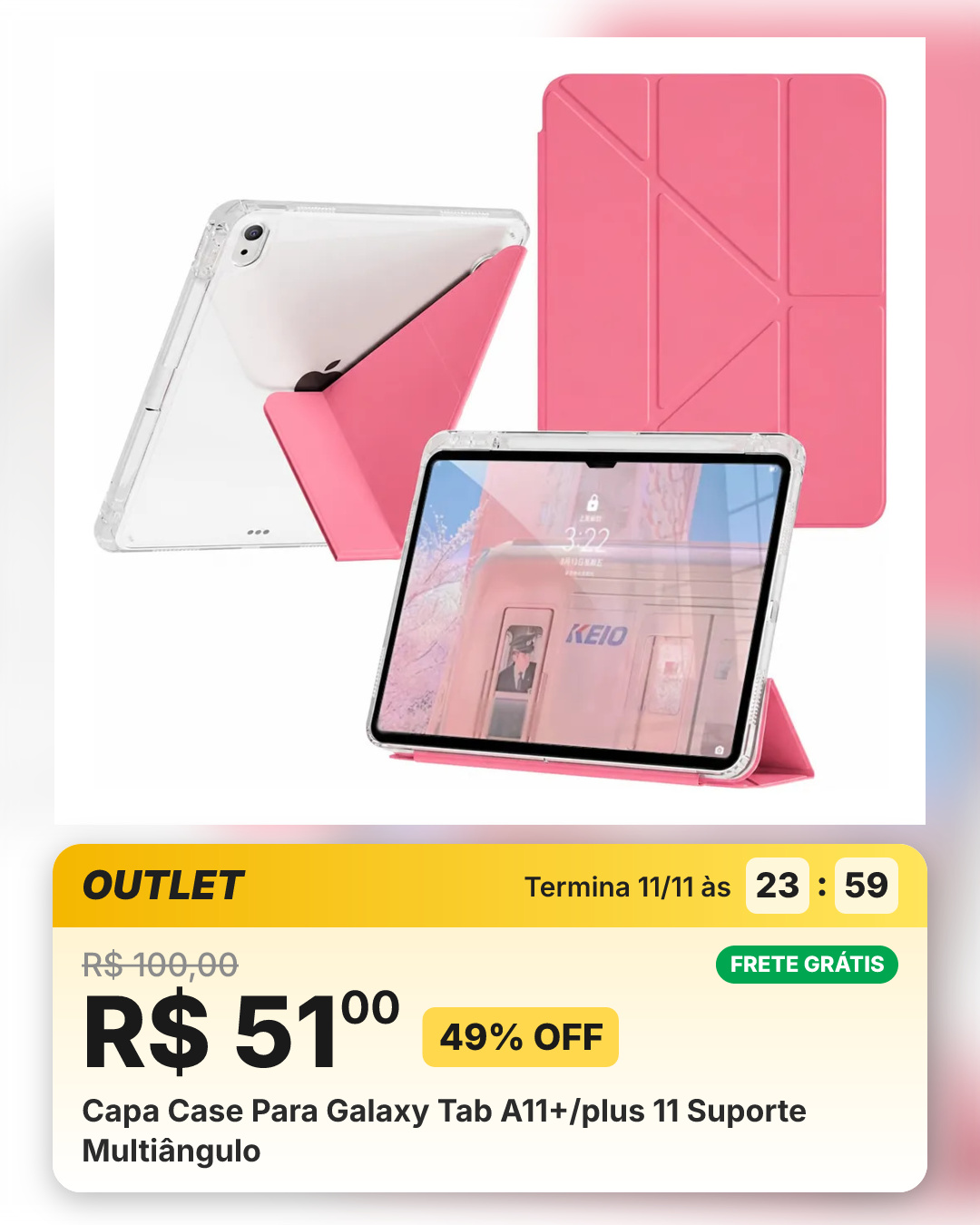 Capa Case Para Galaxy Tab A11+/plus 11 Suporte Multiângulo