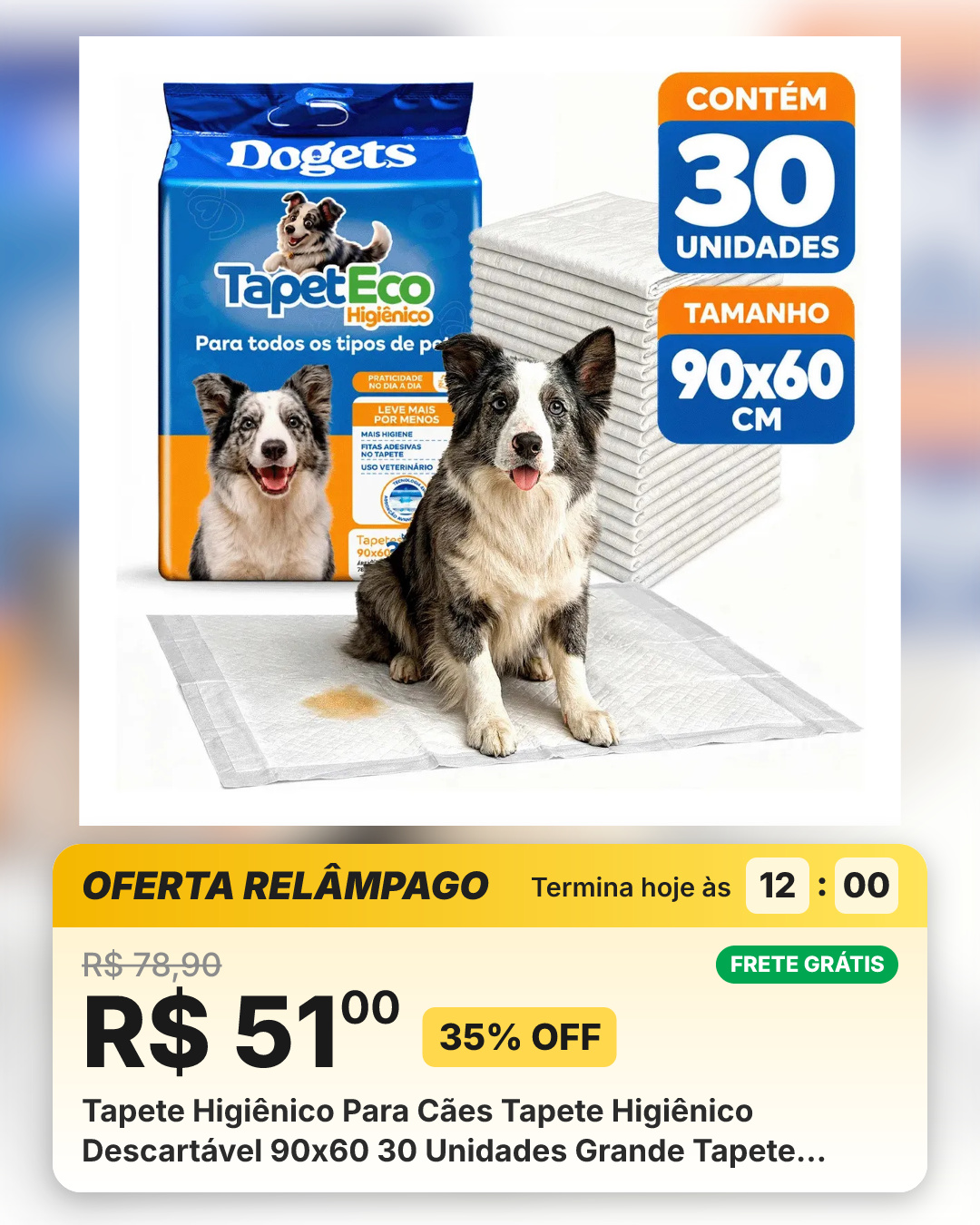 Tapete Higiênico Para Cães Tapete Higiênico Descartável 90x60 30 Unidades Grande Tapete Higiênico Para Cachorro Tapete Pet Tapete Higiênico Pet Cachorro 90x60 Branco