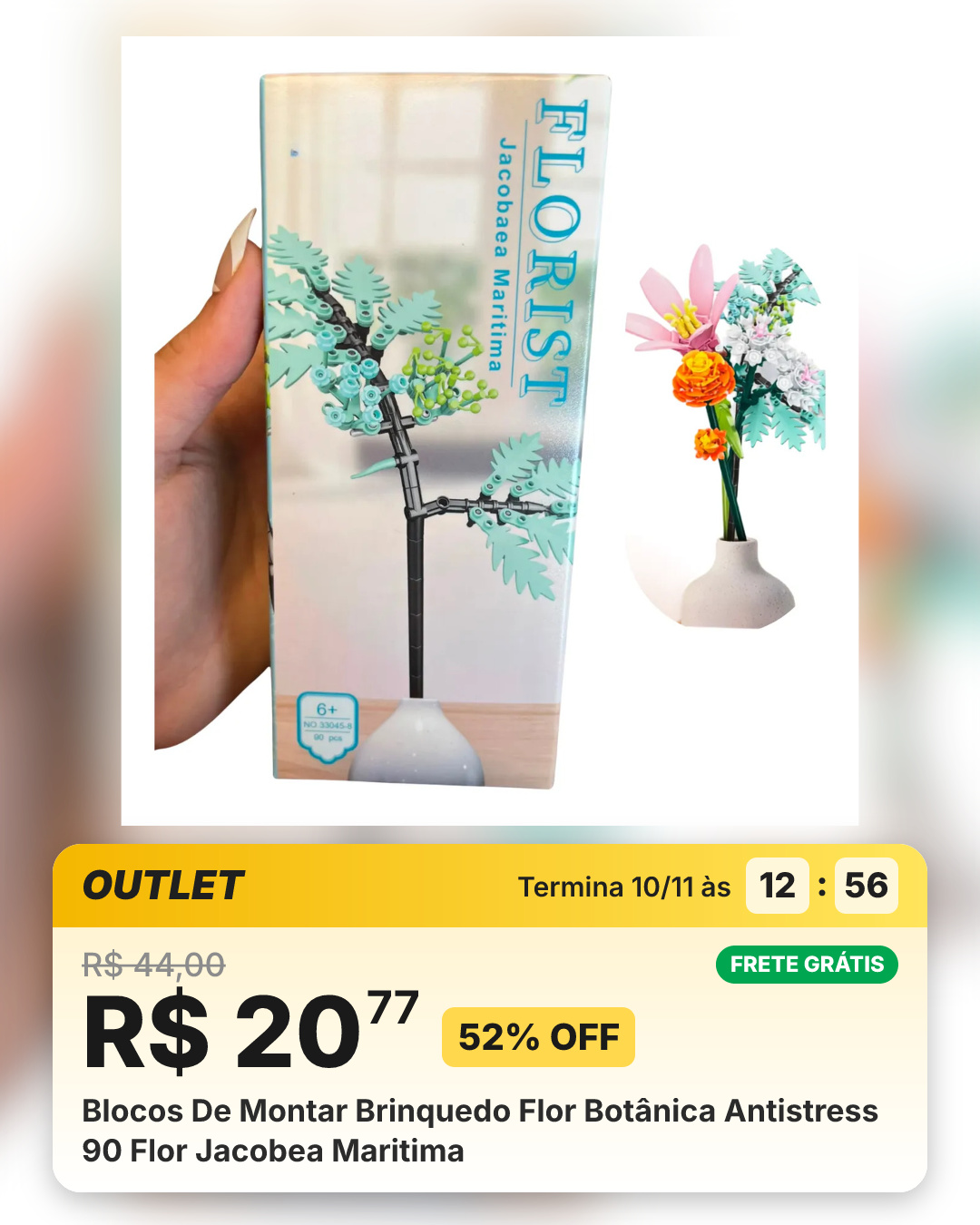 Blocos De Montar Brinquedo Flor Botânica Antistress 90 Flor Jacobea Maritima