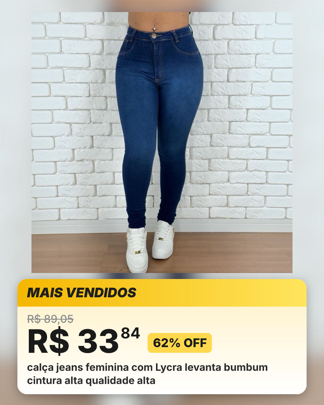 calça jeans feminina com Lycra levanta bumbum cintura alta qualidade alta