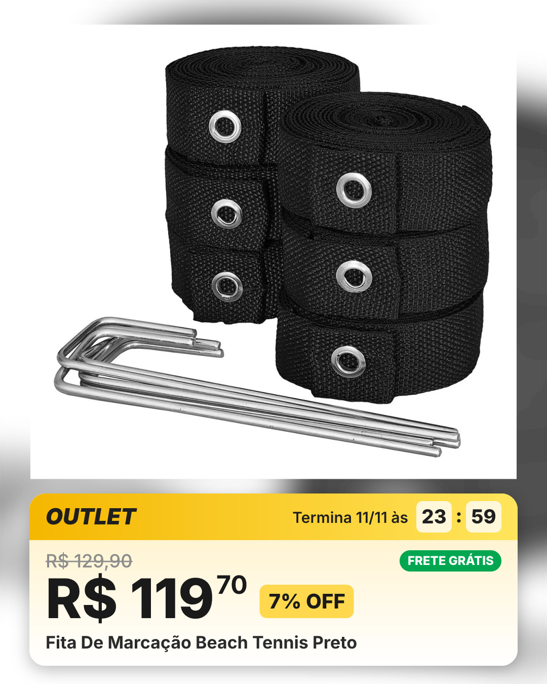 Fita De Marcação Beach Tennis Preto