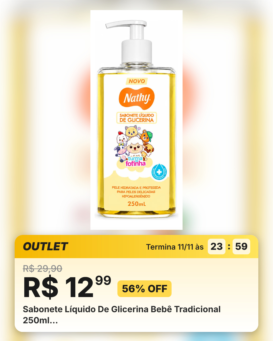 Sabonete Líquido De Glicerina Bebê Tradicional 250ml…