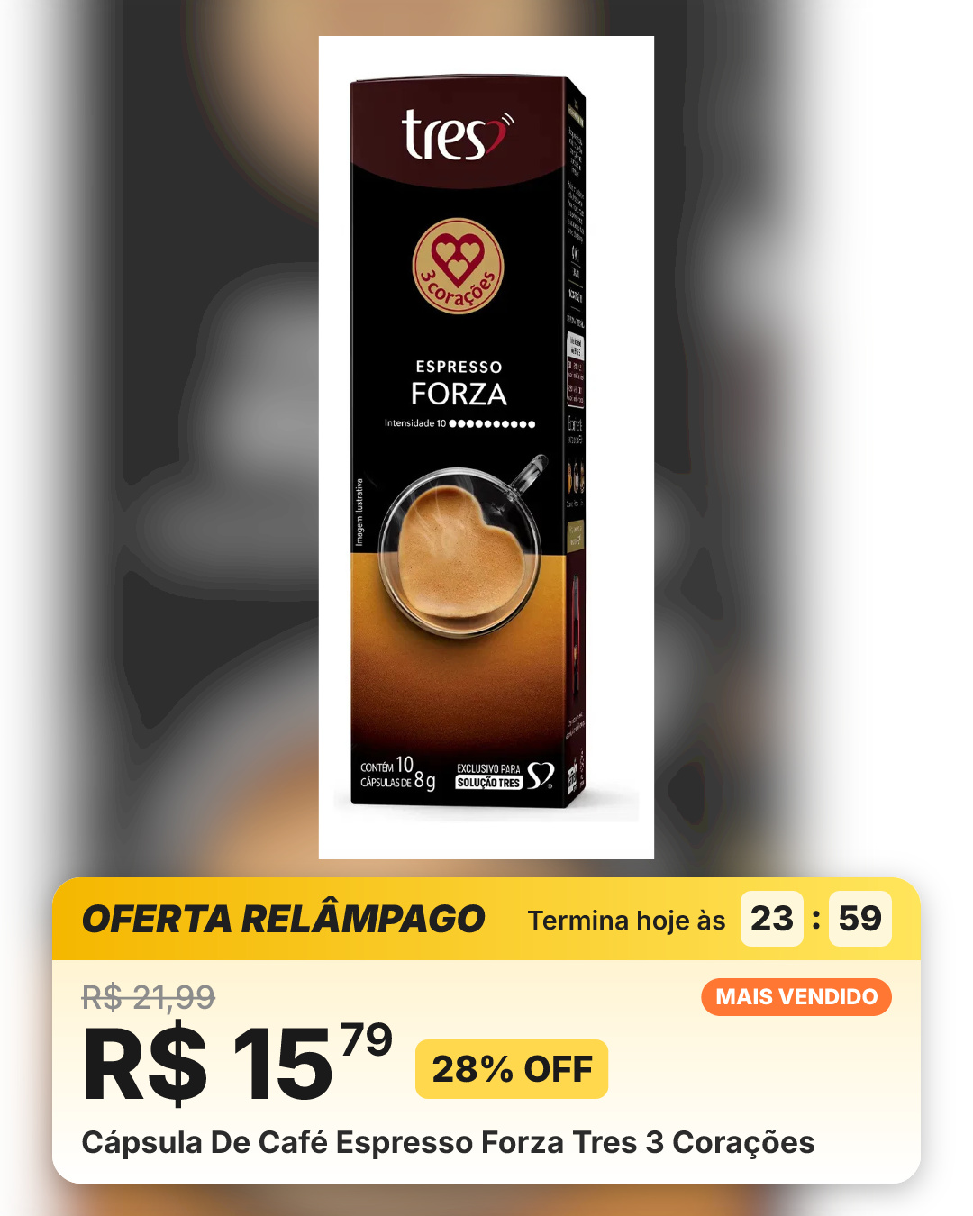 Cápsula De Café Espresso Forza Tres 3 Corações