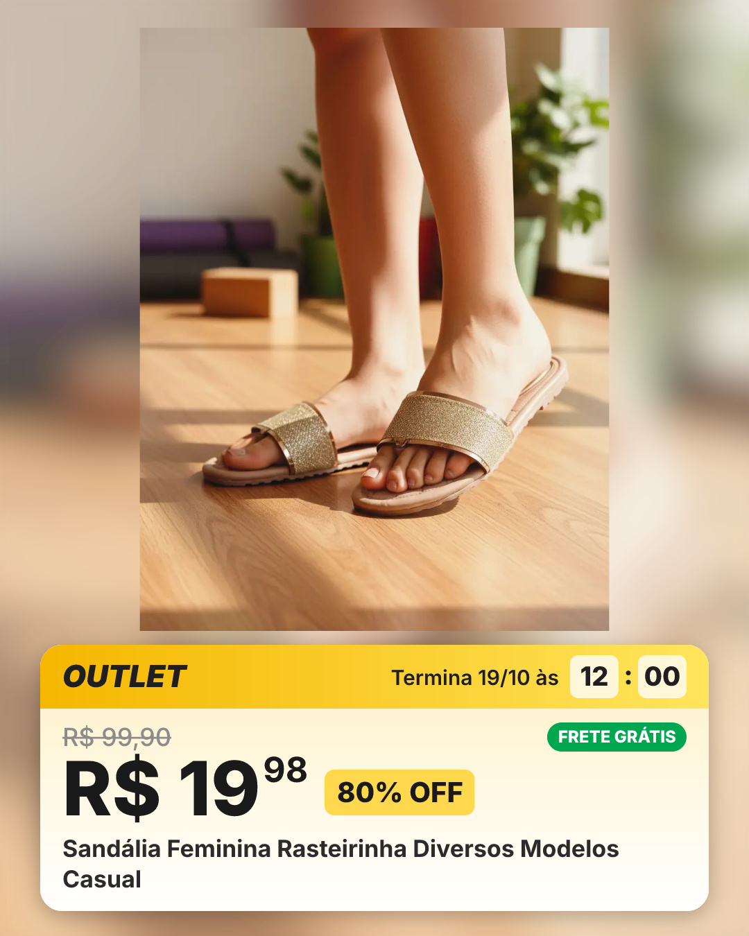 Sandália Feminina Rasteirinha Diversos Modelos Casual