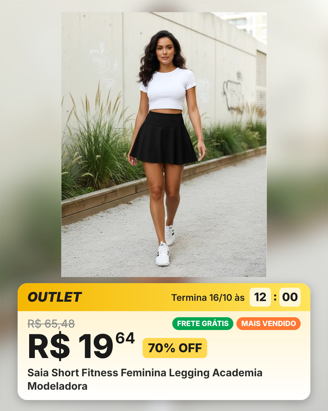 Saia Short Fitness Feminina Legging Academia Modeladora