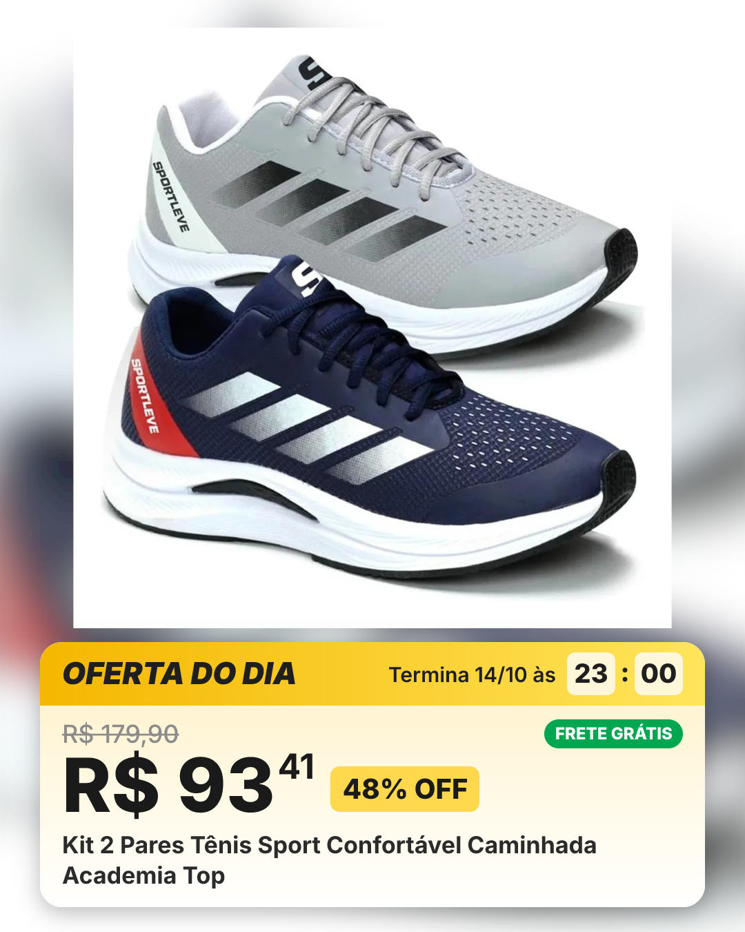 Kit 2 Pares Tênis Sport Confortável Caminhada Academia Top