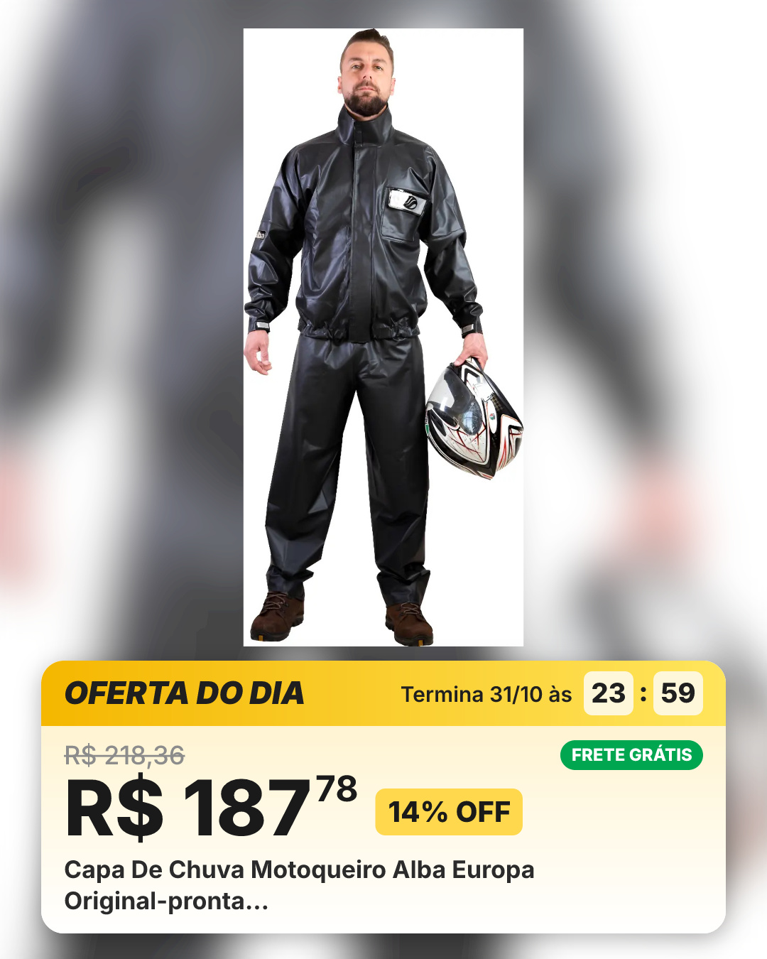 Capa De Chuva Motoqueiro Alba Europa Original-pronta…
