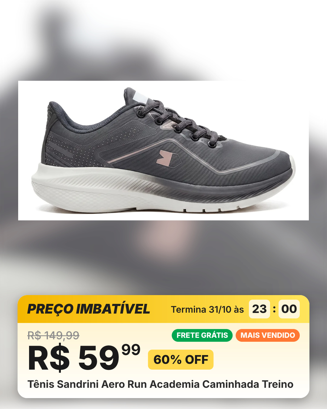 Tênis Sandrini Aero Run Academia Caminhada Treino