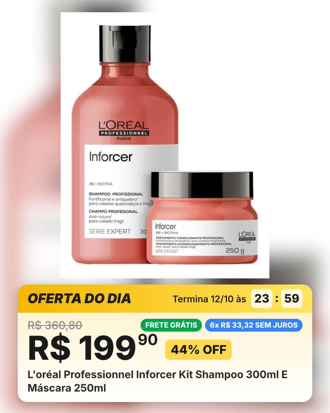 L'oréal Professionnel Inforcer Kit Shampoo 300ml E Máscara 250ml