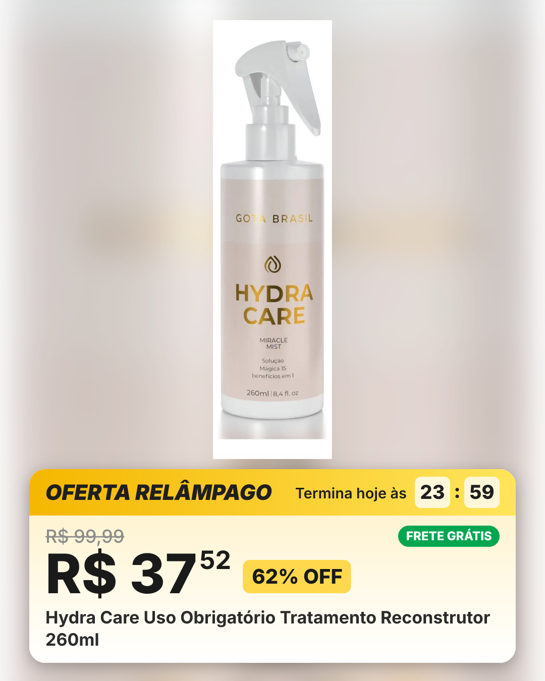 Hydra Care Uso Obrigatório Tratamento Reconstrutor 260ml