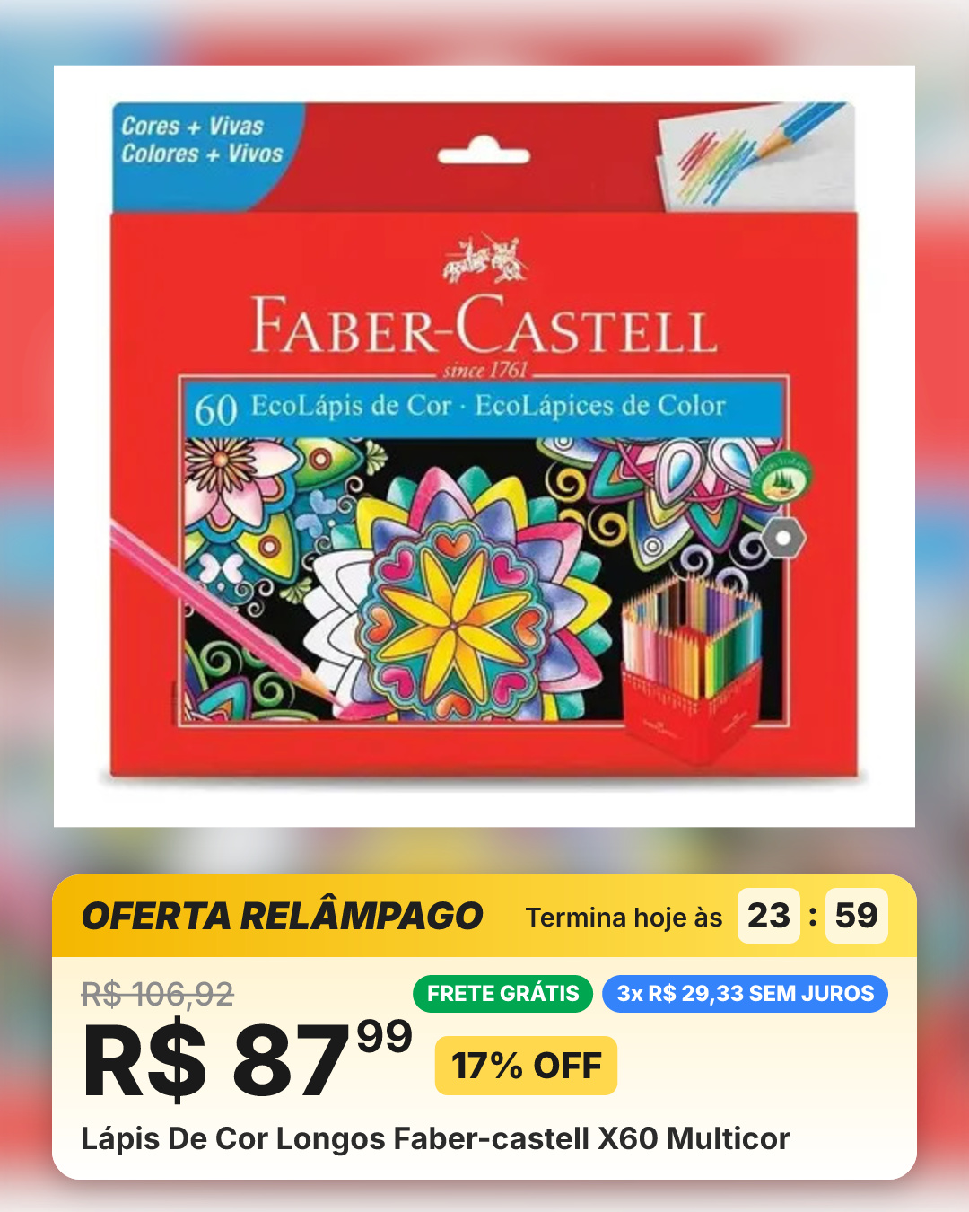 Lápis De Cor Longos Faber-castell X60 Multicor
