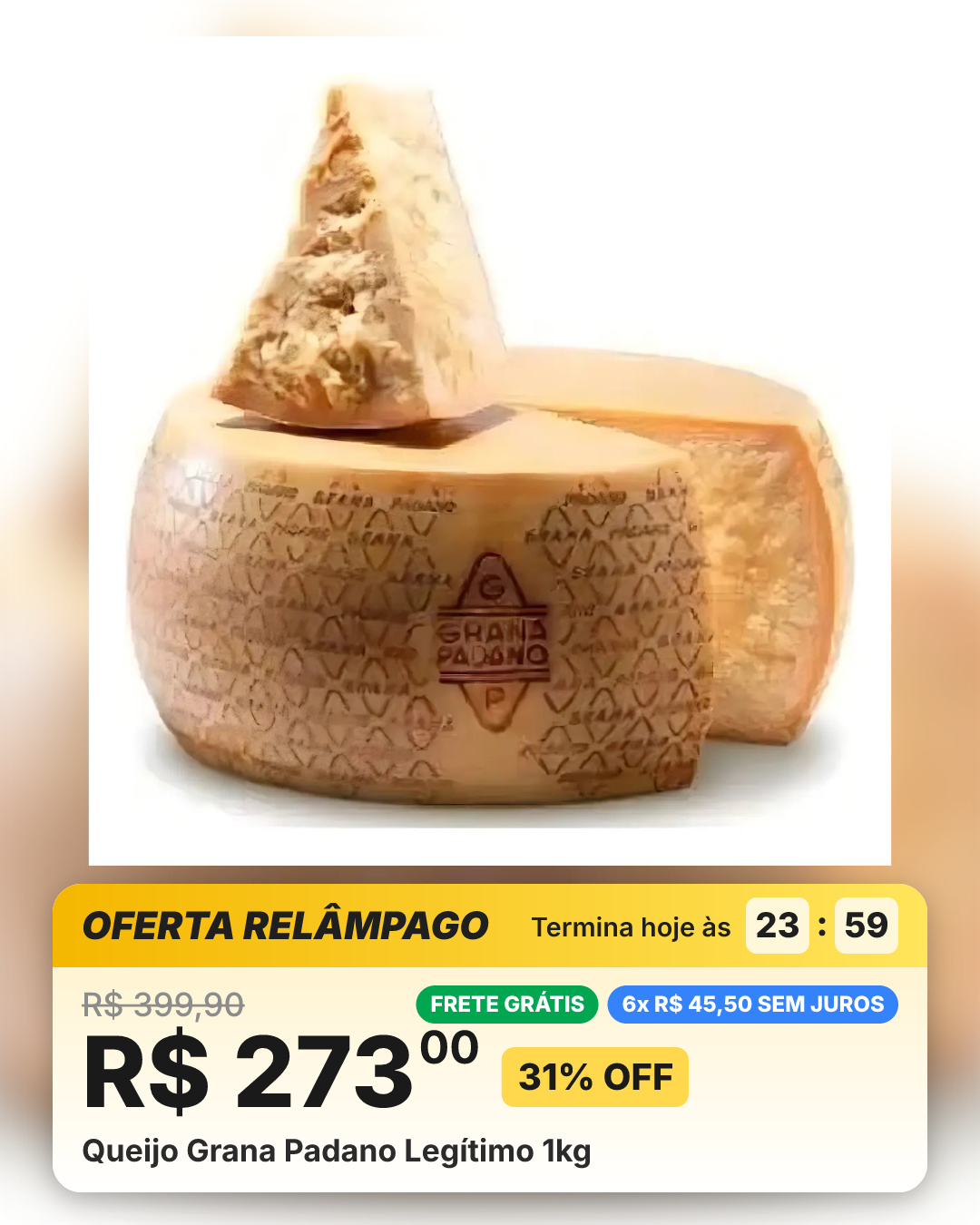 Queijo Grana Padano Legítimo 1kg