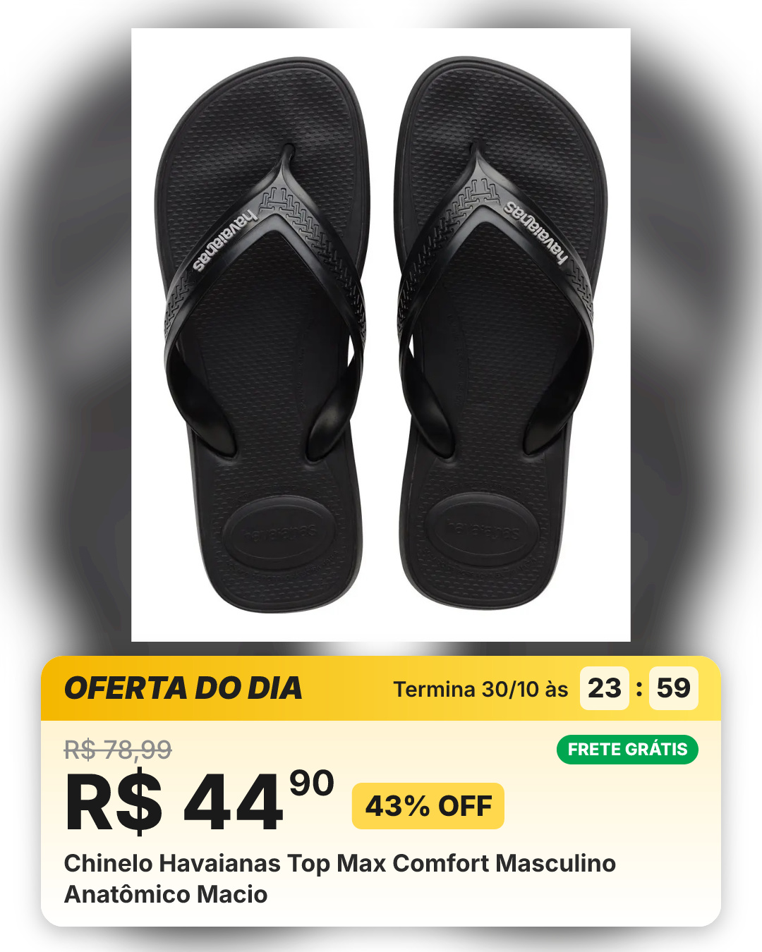 Chinelo Havaianas Top Max Comfort Masculino Anatômico Macio