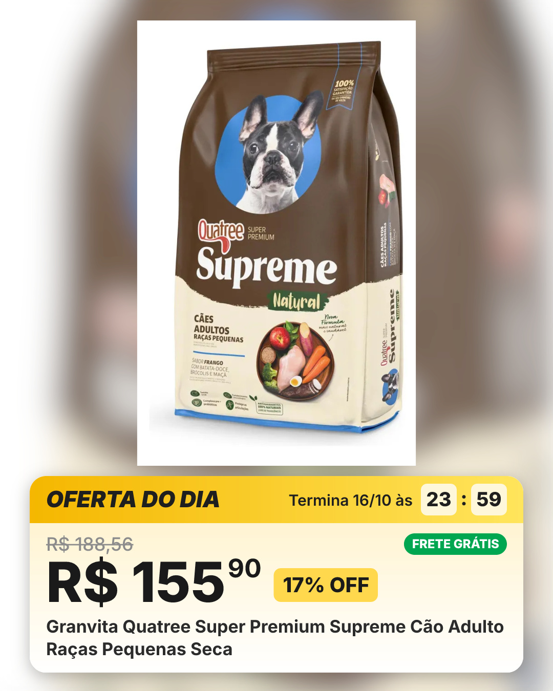 Granvita Quatree Super Premium Supreme Cão Adulto Raças Pequenas Seca