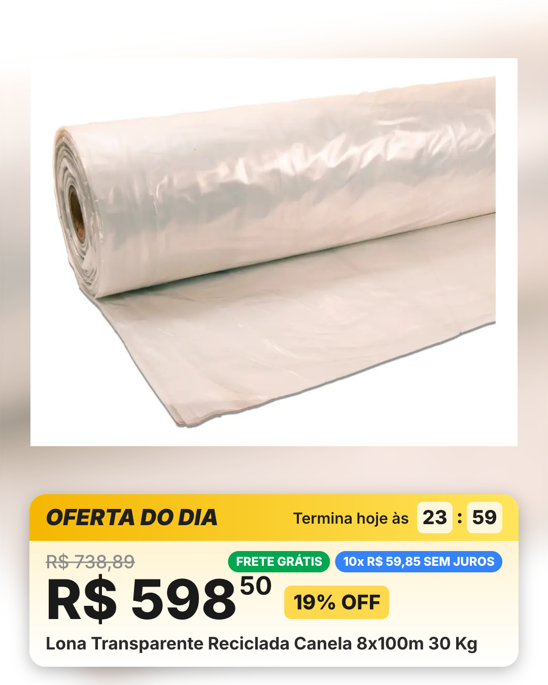 Lona Transparente Reciclada Canela 8x100m 30 Kg