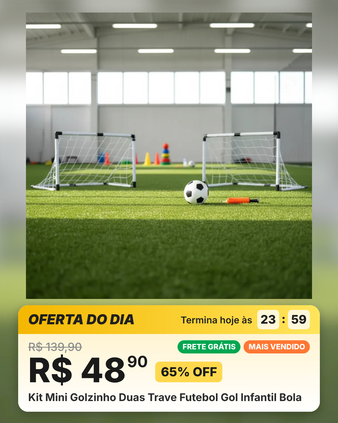 Kit Mini Golzinho Duas Trave Futebol Gol Infantil Bola