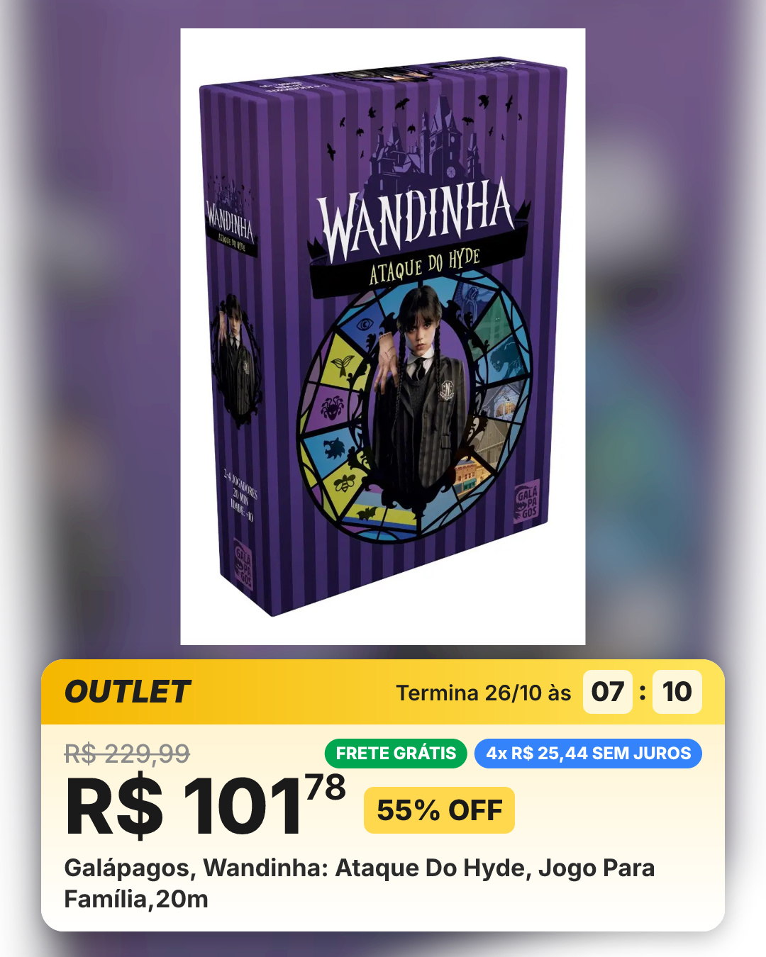 Galápagos, Wandinha: Ataque Do Hyde, Jogo Para Família,20m