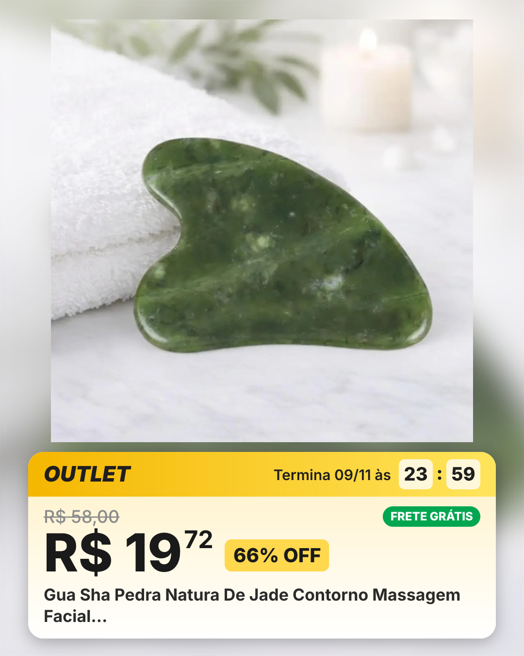 Gua Sha Pedra Natura De Jade Contorno Massagem Facial…